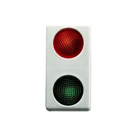 Gewiss – Voyant de signalisation double rouge/vert 230V – 1 module blanc – Pour espaces confinés – GW20607
