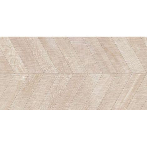 Aelle - Carrelage sol / mur effet bois design chevron 60x120 cm ARTWOOD CHEVRON BONE - Vendu par boîte de 1.44 m²