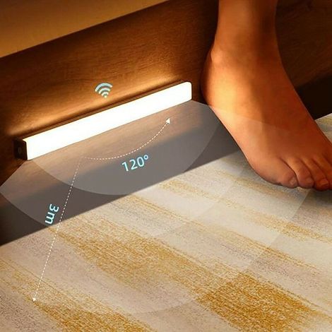 Barrette d'éclairage LED à détection de mouvements – 14 LED – Autonomie 30 jours – Installation facile avec aimant adhésif (1/5)