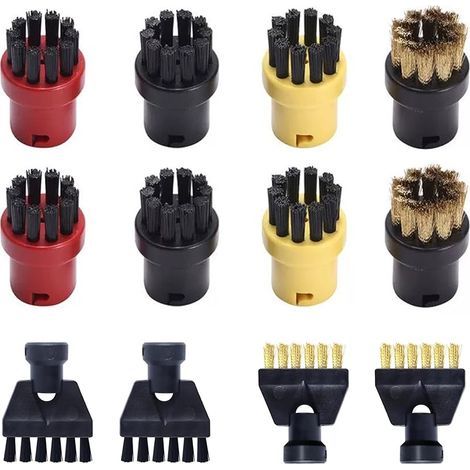 Lot de 12 Accessoires pour Nettoyeur Vapeur Karcher Easyfix SC1 SC2 SC3 SC4 SC5 Kit, Comprenant Brosses Accessoire Nettoyeur Vapeur, Brosse Pièces de Rechange (1/5)