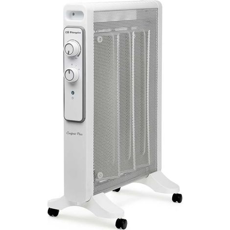 Radiador de mica Orbegozo RMN 1530, termostato de temperatura ambiente regulable, 2 potencias de calor, (1/4)