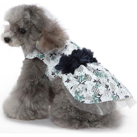 1 robe pour chien et chat, blanc, polyester, pour mariage Noël fête, taille S/M/L/XL (1/5)