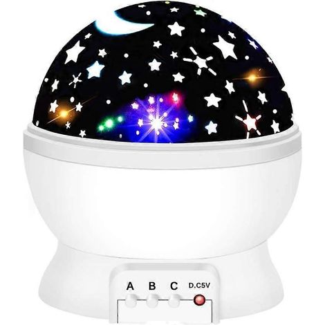 Veilleuse, projecteur de ciel étoilé pour enfants - Blanche (1/5)