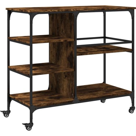 Maison Exclusive - Carrello da Cucina Rovere Fumo 100x45x89,5 cm Legno Multistrato
