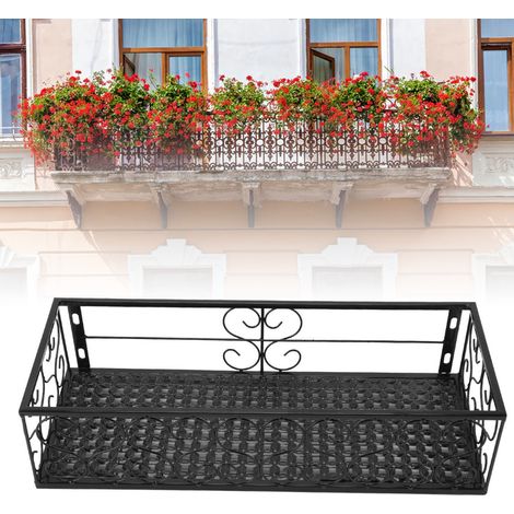 Support à fleurs de balcon en fer forgé, crochet pour pot suspendu pour rebord fenêtre, convient pour rampes de 2,5 cm (1/5)