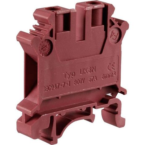 DIN Rail Bornier UK6N 800V 57A Vis Agrafe Connecteur 6mm2 Rouge Wine 5 Pcs (1/4)