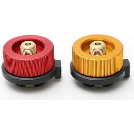 Adaptateur de bouteille de gaz (2 unités) pour brûleur de réchaud de camping, buse de conversion de tête de cartouche de gaz, type bouteille. (1/4)