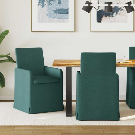 Esszimmerstühle 2 pcs Dunkelgrün 57 x 67 x 95 cm Stoff (1/5)