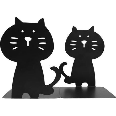 CSPARKV Serre-livres en forme de chat mignons et épais, robustes et durables, organisateur de livres pour bibliothèque, école, bureau, maison, étude (1/4)