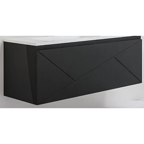 MEUBLE SUSP ANCODESIGN NOIR MAT 120CM 4 TIROIRS