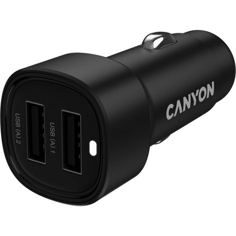 Caricabatterie da auto Canyon OnDrive 24 24W 2xUSB-A nero (1/5)