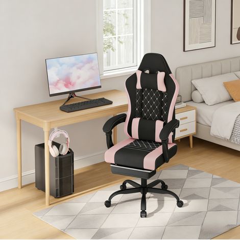 Silla gaming ergonómica con masaje y reposapiés OKMYHOME (1/5)