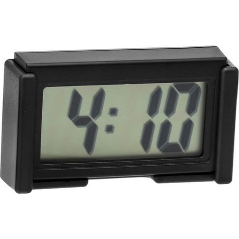 Mini orologio per auto - Piccolo orologio digitale - Adatto per auto, cruscotti, scrivanie, bagni, ecc. - Nero (1/5)