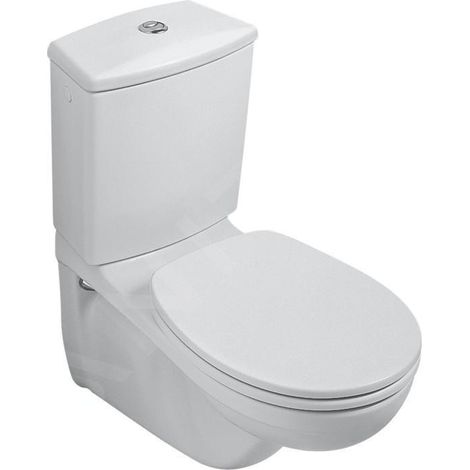 Villeroy & Boch – Cuvette suspendue O.novo 355x680mm – Chasse d'eau profonde 3/6L – Évacuation horizontale – Abattant horizontal – Blanc Alpin