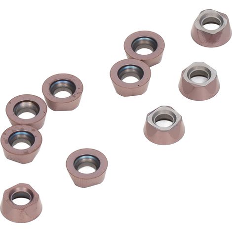 10 plaquettes de coupe rondes en carbure pour tour CNC DIY, tournage du bois, revêtement en carbure de bronze (RPMT1204MOE-TT) (1/5)