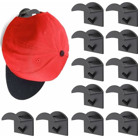 12er-Pack selbstklebende Huthaken für Baseballkappen, 4,73,7 cm