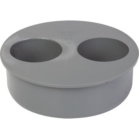 Girpi – Raccord radiateur tampon de réduction PVC gris 2 sorties – Diamètre 125 mm – Fixation à coller – Double emboîture