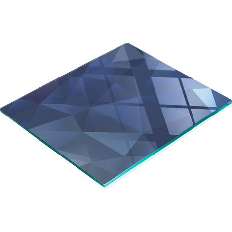 Tablero de vidrio elegante y duradero con impresi贸n en cristal azul de 60x52 cm.