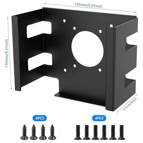 VESA-Halterung aus Kohlenstoffstahl für Mac Mini M4 – Metall-Wandhalterung, VESA-Montagehalterung für unter dem Schreibtisch / an der Wand / hinter dem Monitor (Schwarz) (1/5)