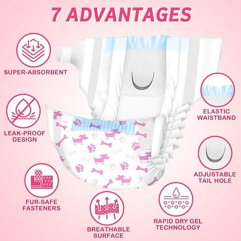 Dog Disposable Sanitary Pants Diapers Size (XXS-m) (S 16count(13"-17")) (1/4)