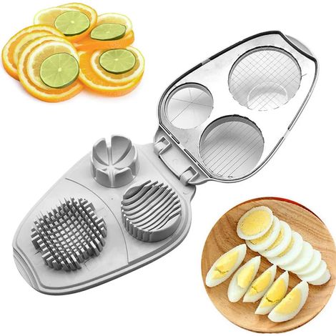 Frutas Verduras Manual Hogar Corte Acero Inoxidable Cortador Multifuncional Aguacate Herramienta de Cocina Práctico Cortador de Huevo Como se Muestra (1/2)
