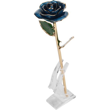 Roses préservées, plaquées or 24 carats, au lustre éclatant et aux détails raffinés, roses exquises plaquées or, idéales pour les fêtes d'anniversaire, les anniversaires de mariage et autres occasions (1/5)