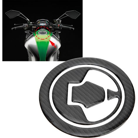 Autocollants de protection pour bouchon de réservoir (trois modèles) pour moto Kawasaki Z800 (noir) (1/5)