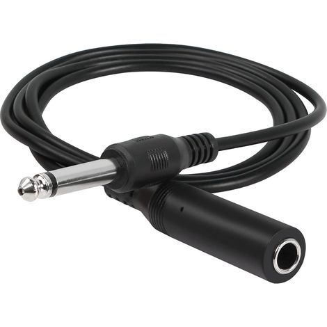 Câble TS 6,35 mm mâle vers 6,35 mm mono femelle plaqué or pour amplificateur, haut-parleur, guitare (1 m) (1/5)