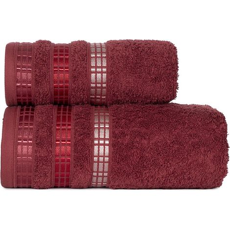 Asciugamano 70x140 bordeaux lusso Marquiseta (1/5)
