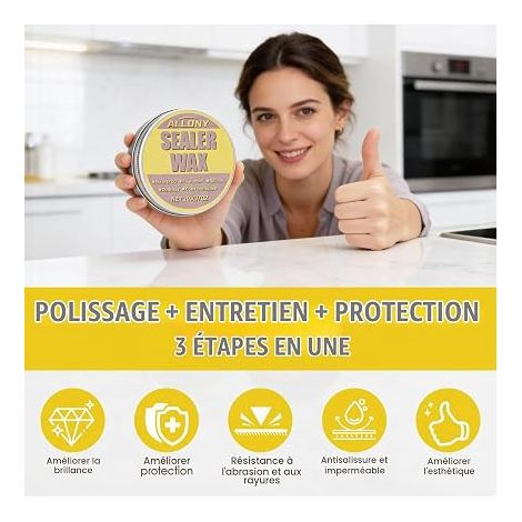 Cement Wax, Waterproof, Concrete Wax, Concrete Wax for Stone Cement Granite Cutting Boards, Stone Countertop Wax (1/4)