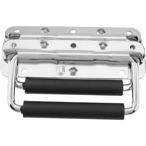 Lntyq Lot de 2 Poignées de Caisse Pliantes, Poignées Pliantes, Poignée de Transport Pliable, Poignée de Transport en Métal, Poignées Pliantes pour Caisses, pour Boîte à Outils, (140 x 40 mm)