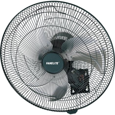 Fanelite - Ventilateur mural 45T-W - Hélice 45 cm - 3 vitesses - Oscillant ou fixe - Professionnel - Fort débit d'air