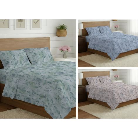 Sacco Copripiumino In 100% Cotone Made Italy Disegno Soffione, misuraSingolocoloreAzzurro