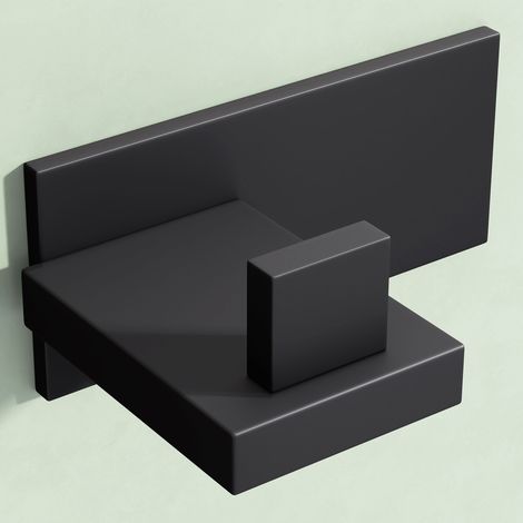 Mai & Mai Kleiderhaken 1 Stück Wandgarderobe Wandhaken aus Edelstahl Garderobenleiste Garderobenhaken 8cm Matt schwarz Stalo-06 (1/5)