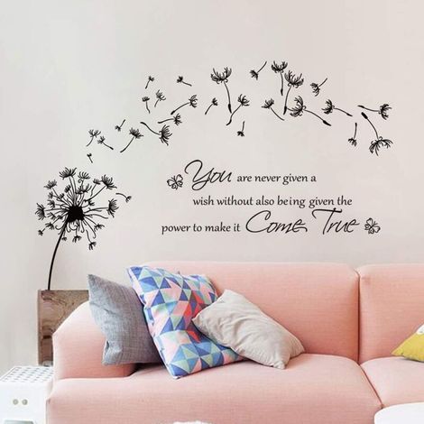 Pissenlit Stickers Muraux Citations Lettres Inspirantes Stickers Muraux Salon Chambre Décoration Murale (1/5)