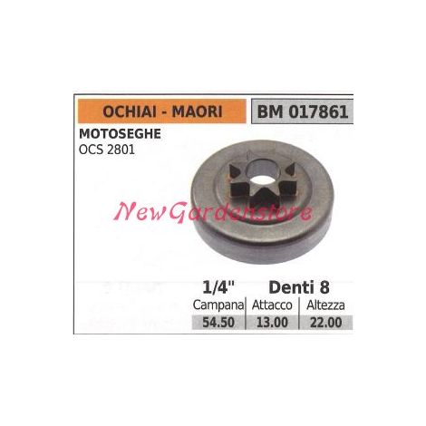 Piñón motor motosierra MAORI OCS 2801 1/4' dientes 8 017861