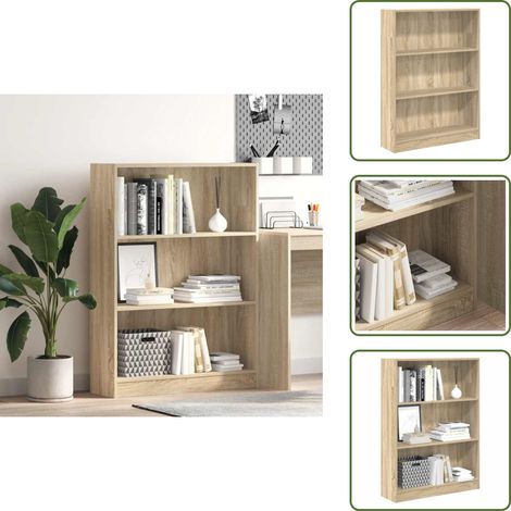 Bibliothèque chêne sonoma 80x24x109 cm bois d'ingénierie - Bibliothèque - Bibliothèques - Étagère À Livres - Armoire De Rangement (1/5)