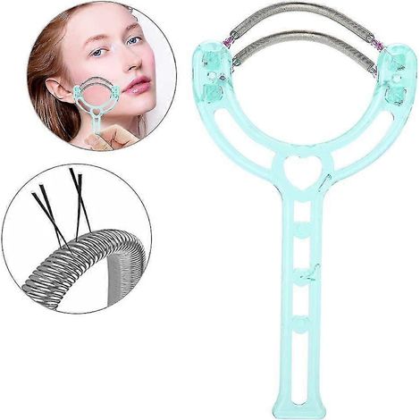 Épilateur visage vert, épilateur portable efficace pour le visage et les lèvres, appareil d'épilation à plumes en plastique, outil de beauté (1/5)