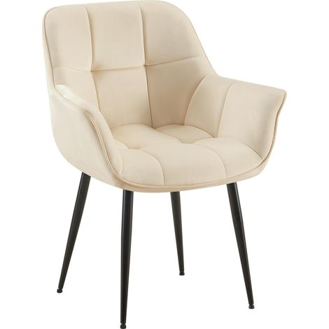Esszimmerstuhl Roseville Samt creme