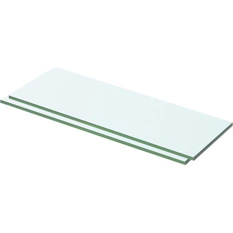 Lot de 2 Panneaux d'étagère Étagère de Rangement - Meuble de rangement Verre Transparent 50 x 12 cm BV428376 - BonneVie (1/3)