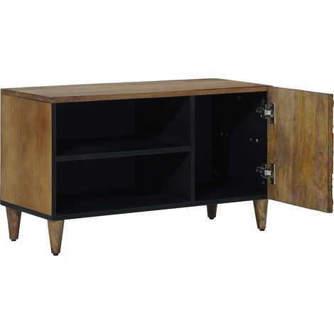 Meuble TV Banc TV Meuble de rangement - Marron 80 x 31,5 x 46 cm Bois de mangue massif fr2505 - Maison La Vie (1/5)