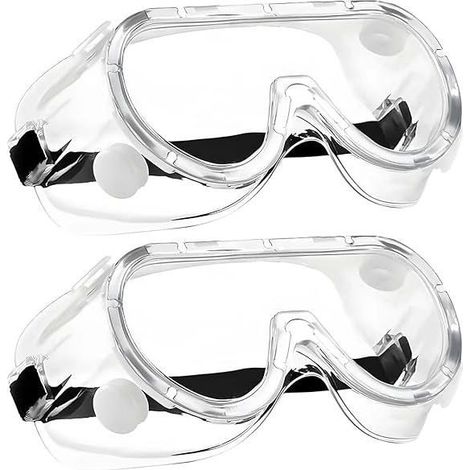 2 Paires de Lunettes de Sécurité Transparentes avec Lentilles Anti Buée Protection Latérale et Protection UV pour Bricolage (1/4)