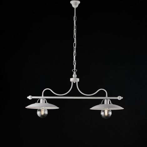 Lámpara de araña de hierro Silver White industrial minimal 87x h36 cm