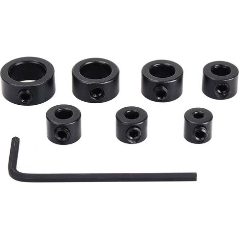 8pcs foret à bois Collier d'arrêt de profondeur Outil de localisation d'anneau Colliers Anneau Positionneur + Clé hexagonale 3-12mm (1/5)