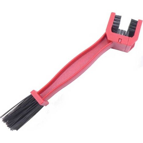 1 cepillo limpiador portátil para cadena de engranajes de bicicleta y motocicleta, herramienta de limpieza roja