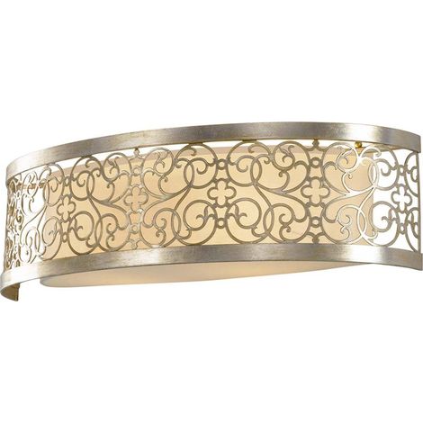 Elstead Arabesque - Applique murale d'intérieur à 2 ampoules Feuille d'argent, E27 (1/5)