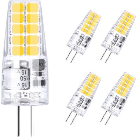 AIDUCHO G4 Cob Ampoule Led, 2w Économie D'énergie Équivalent 30w,Cob Led Chip Ac/Dc 12v 180-220lm,Blanc Chaud 3000k, 360° Angle De Faisceau, Non-Dimmable - Pack De 5 (1/5)