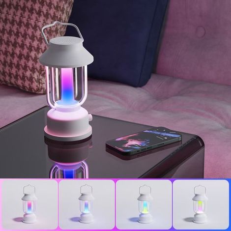 Tragbare Lampe, Mini Campinglampe, farbenfrohe Lampe, stimmungsvolles Nachtlicht, Bluetooth, Lautsprecher, tragbare Tischlampe (1/4)