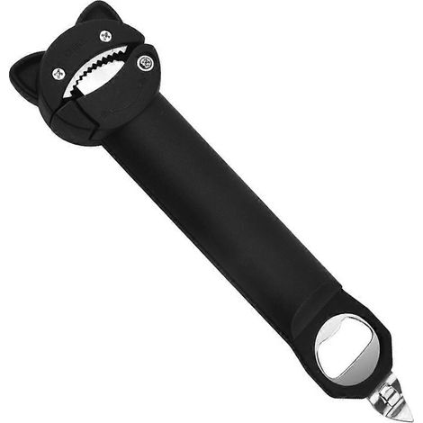 Ouvre-boîte magnétique, ouvre-bouteille télescopique, ouvre-capsule multifonction, visseuse de bouchons manuelle antidérapante, noir (1/5)