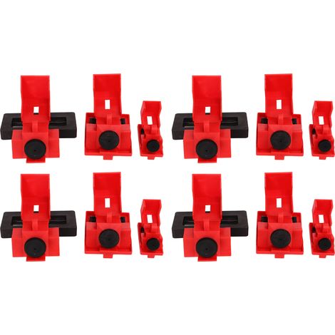 Ortviai Cadenas de Sécurité pour Disjoncteurs CB-07/08/09 (4x chaque) en Nylon Rouge